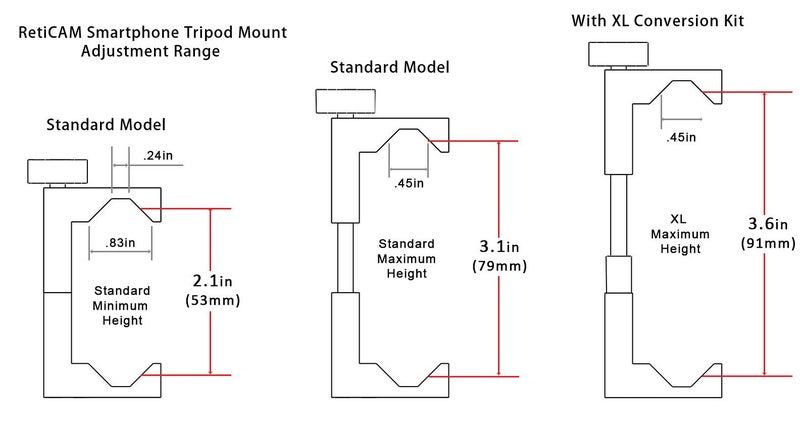 RETICAMÂ® Smartphone Tripod Mount with Hand Grip - All Metal Heavy-Duty Hand Held Stabilizer and Tripod Mount for Smart Phones and Cameras - HG30, Aluminum, Red - Image 3